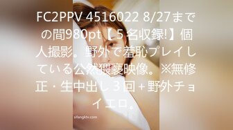 FC2PPV 4516022 8/27までの間980pt【５名収録!】個人撮影。野外で羞恥プレイしている公然猥褻映像。※無修正・生中出し３回＋野外チョイエロ。