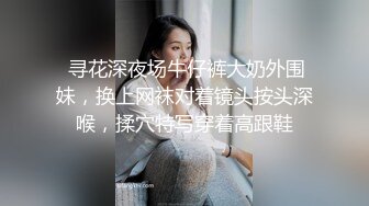  寻花深夜场牛仔裤大奶外围妹，换上网袜对着镜头按头深喉，揉穴特写穿着高跟鞋