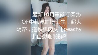 ⚫️⚫️最新10月重磅订阅②！OF中韩混血博士生，超大阴蒂，撸铁肌肉女【peachy】自慰啪啪群P